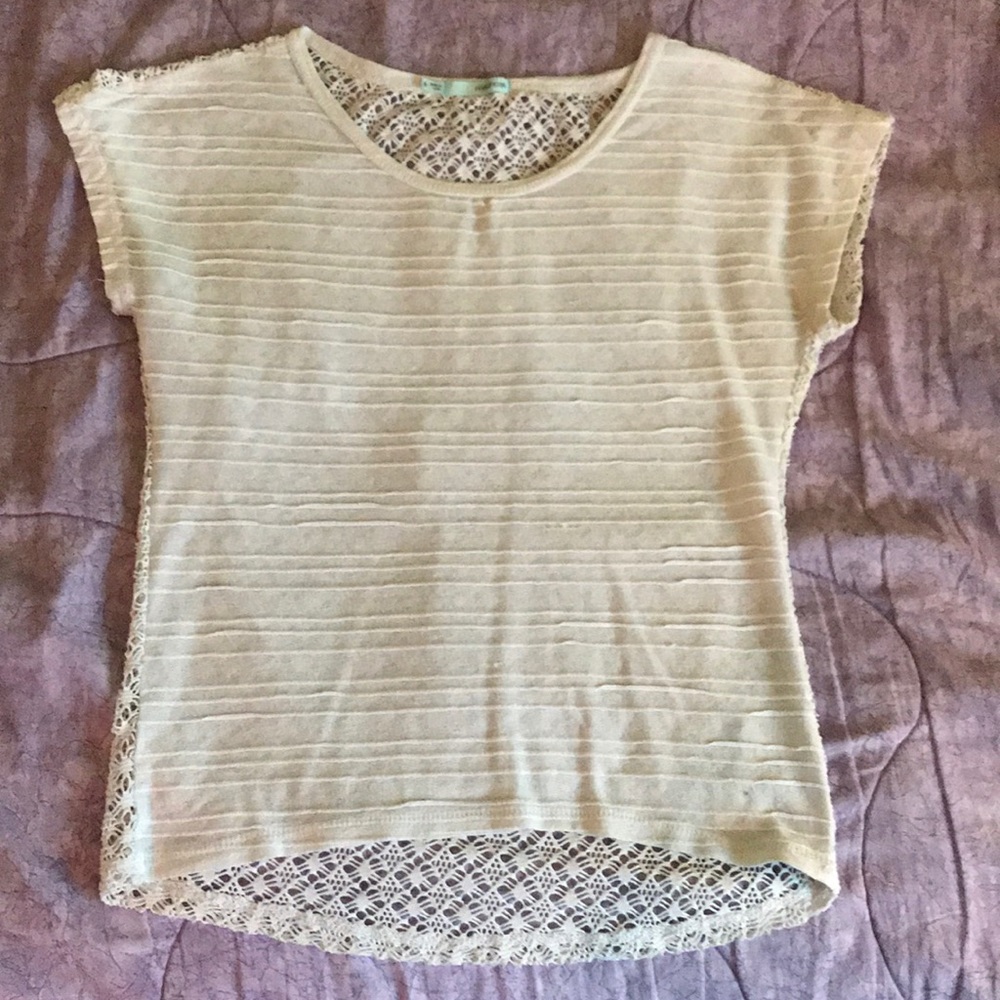 White crocheted back top